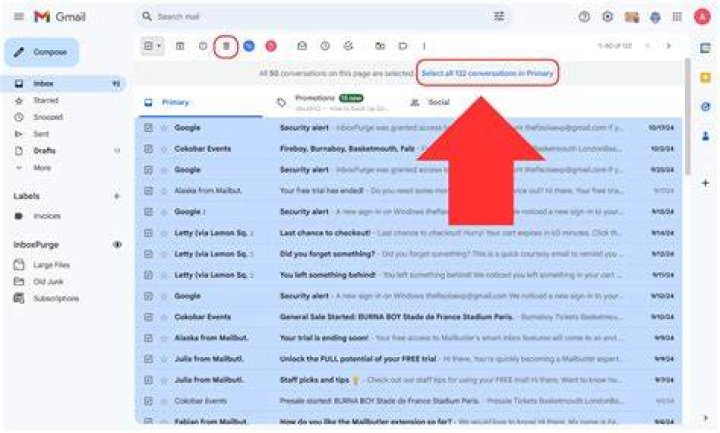 Can I delete all my emails in one go?