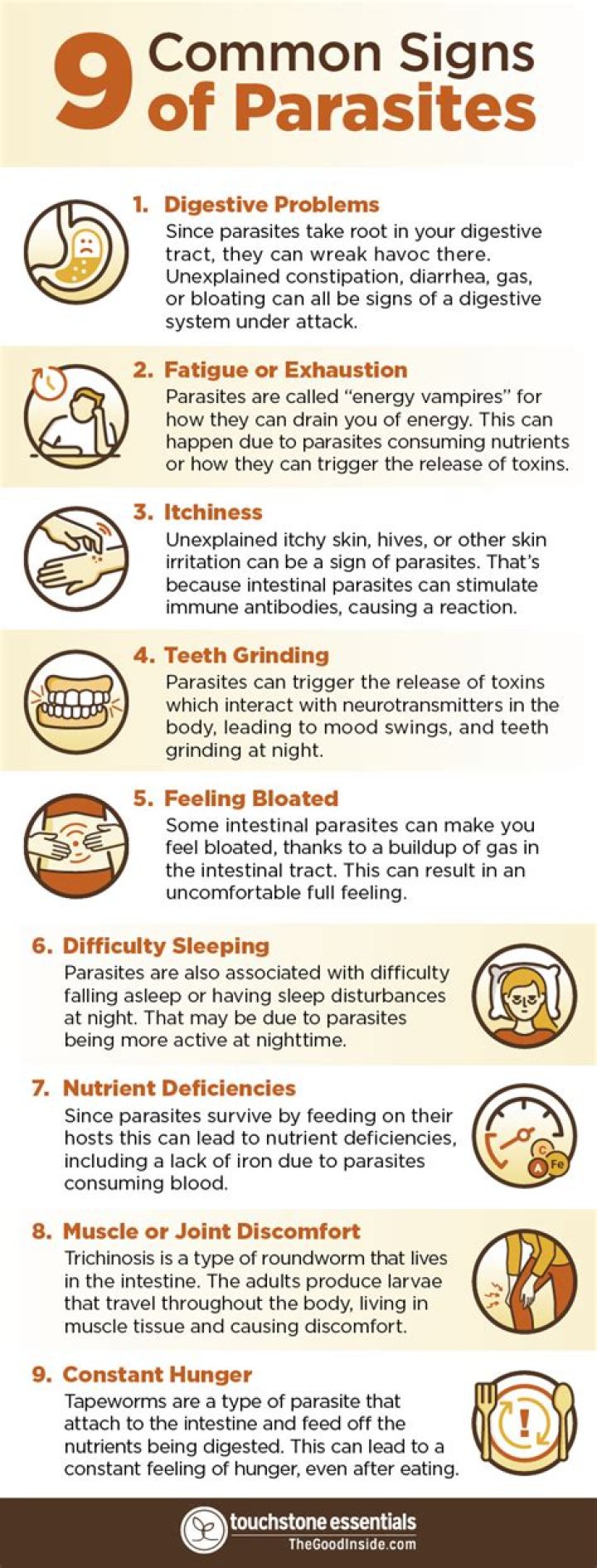 Can parasites cause head pressure?