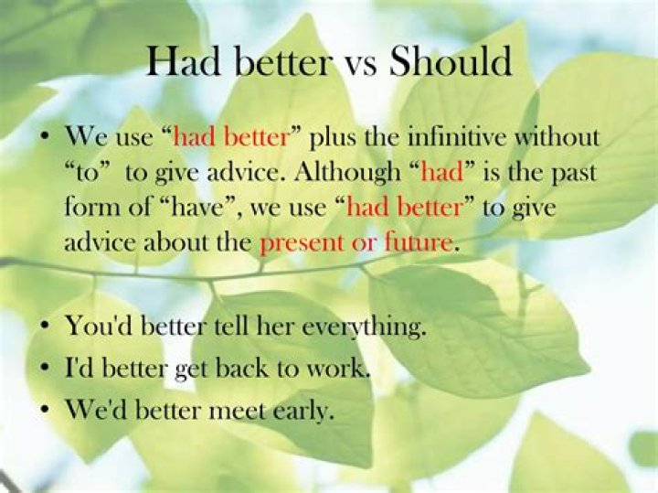 Had better VS should?