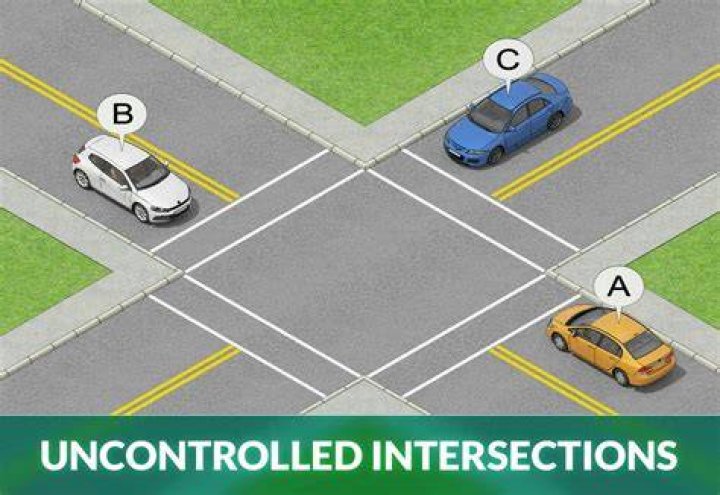 How do you handle an uncontrolled intersection?