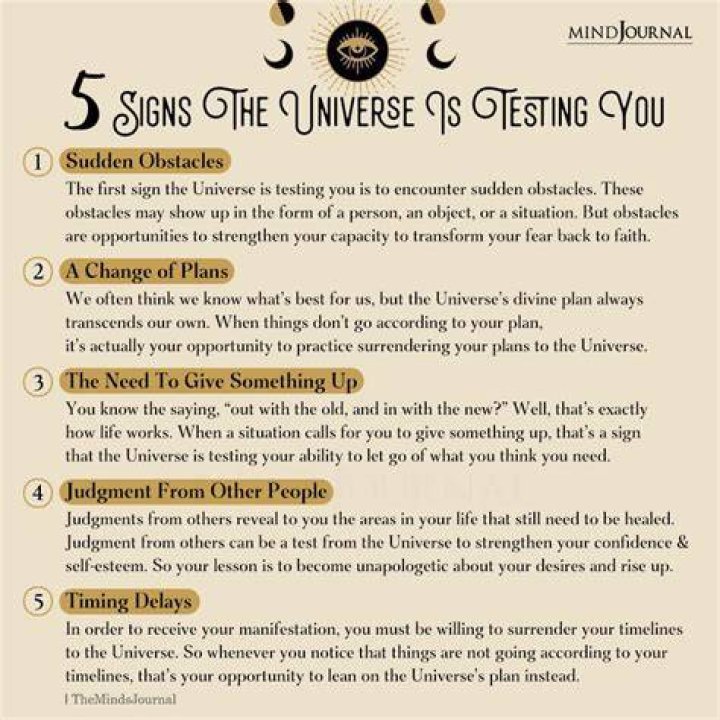 How do you know the universe is testing you?