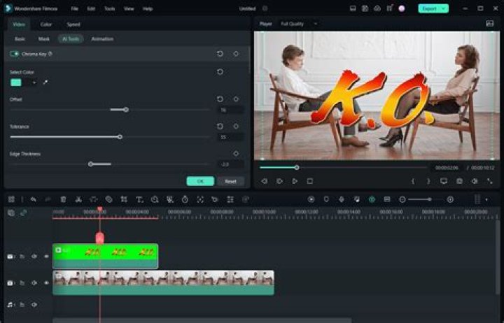 How do you use chroma key in Filmora?