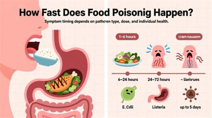 How fast does food poisoning happen after eating?