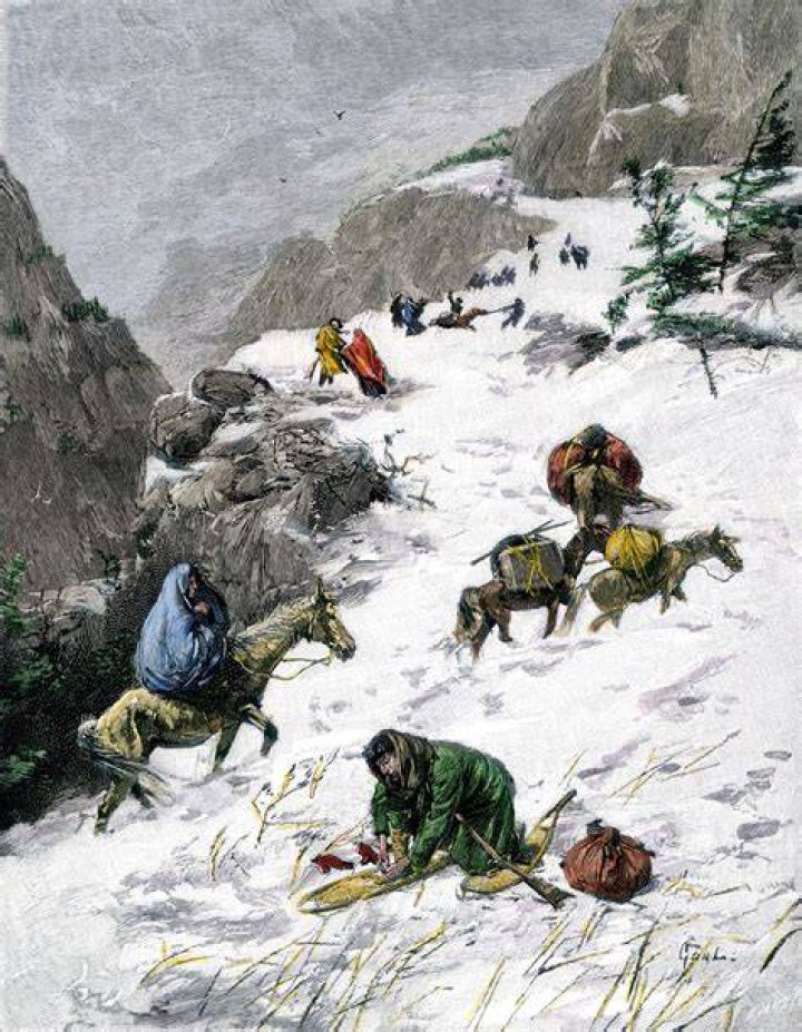 How long was the Donner Party stuck?