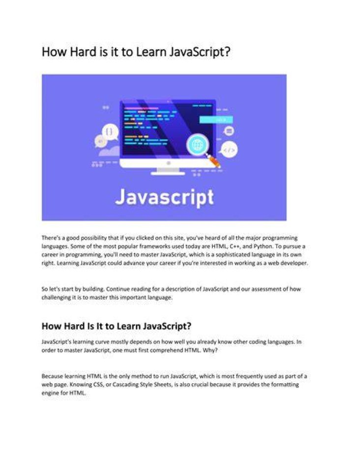 Is JavaScript hard to learn?
