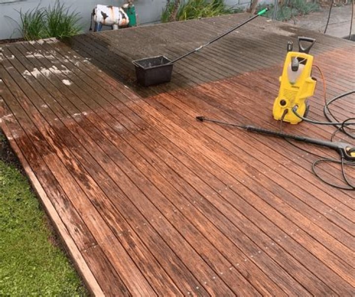 Should I power wash my deck before staining?