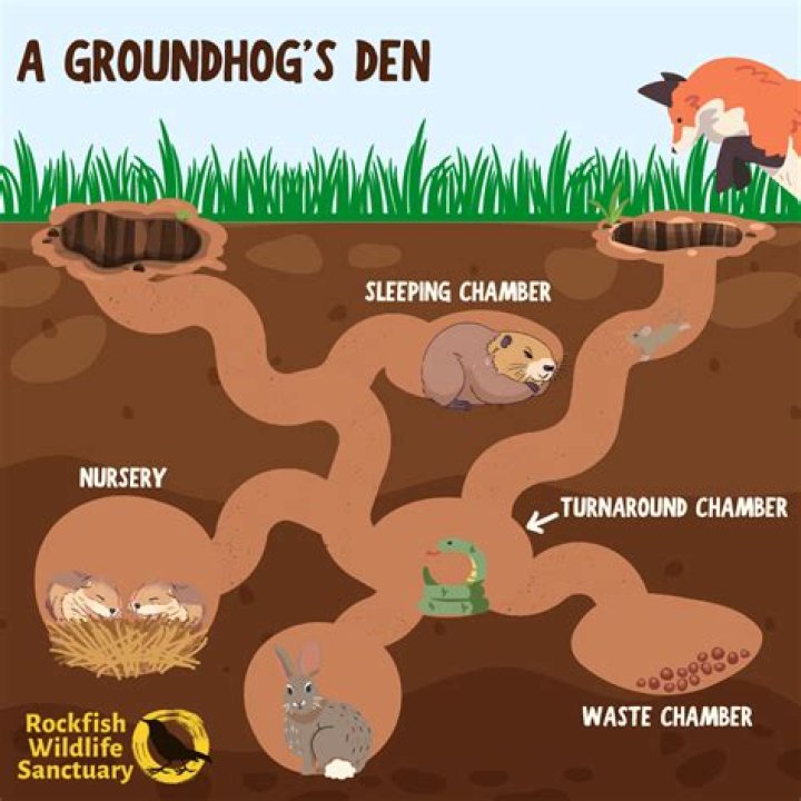 What's a groundhog den look like?