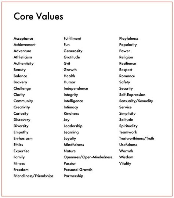 What are core values?
