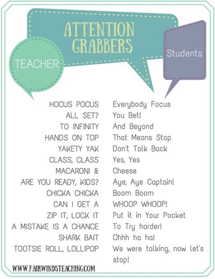 What are some attention grabbers?