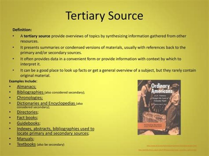 What are tertiary sources of history?