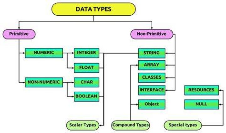 What are the five data types?