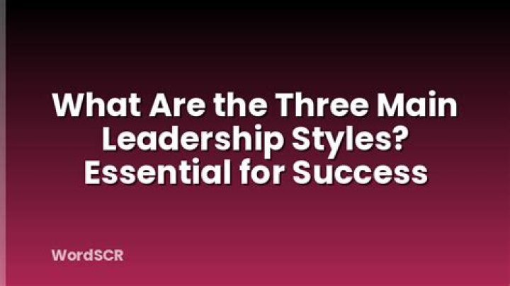 What are the three main leadership styles?