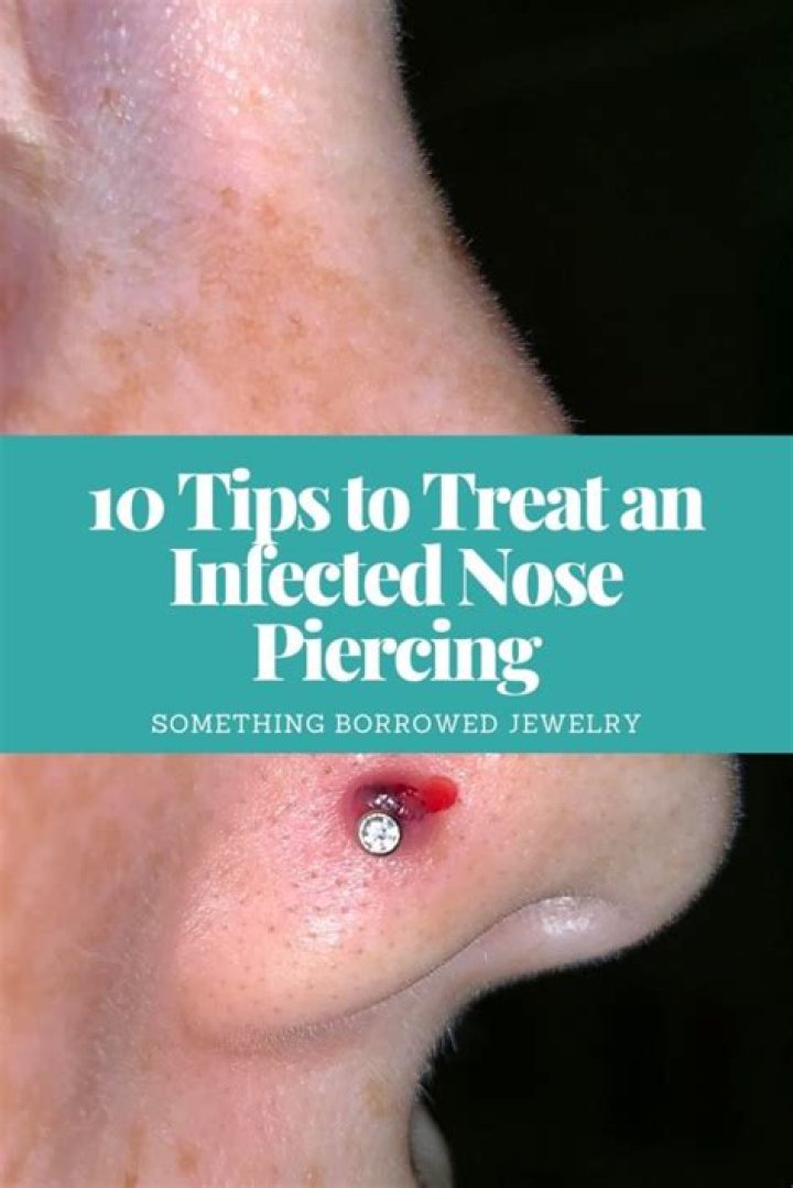What does an infected nose piercing look like?