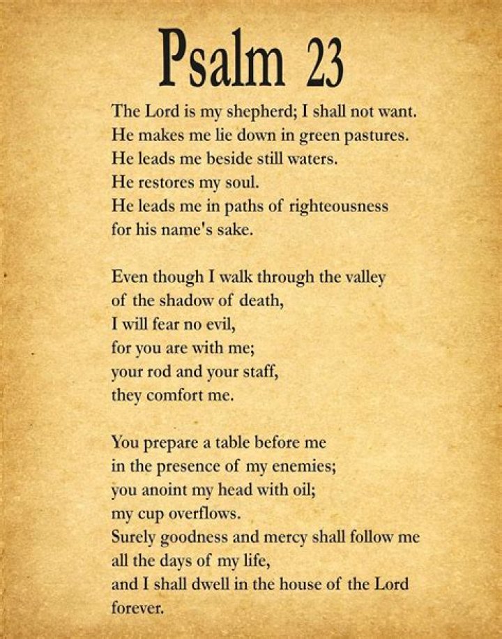 What does Psalm 23 say?