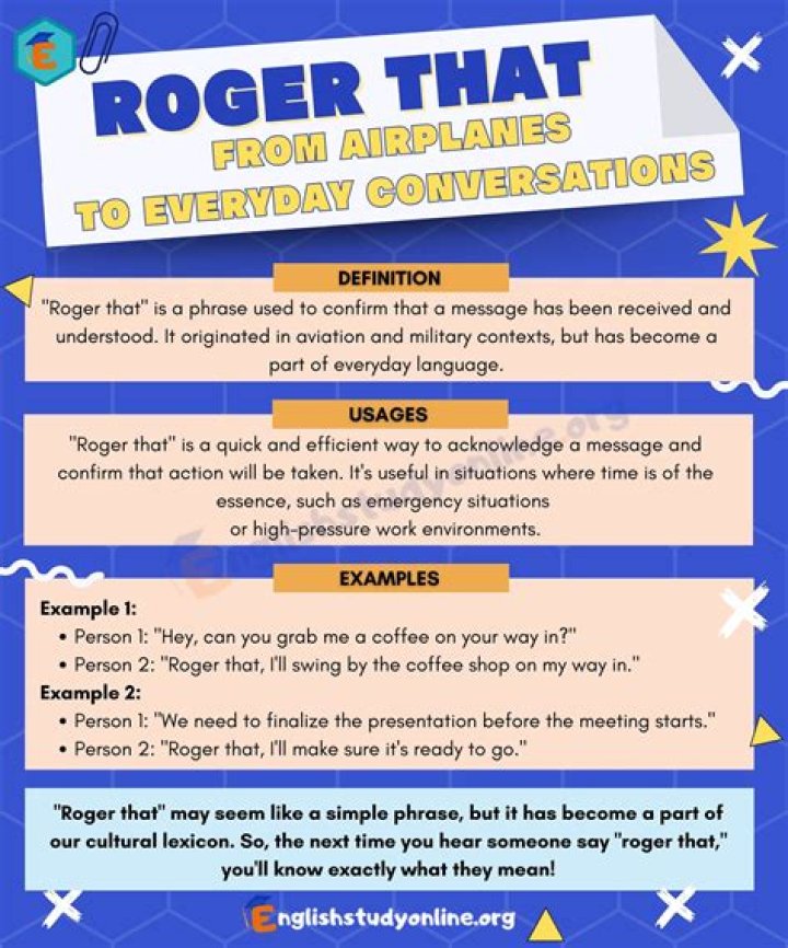 What does Roger tango mean?