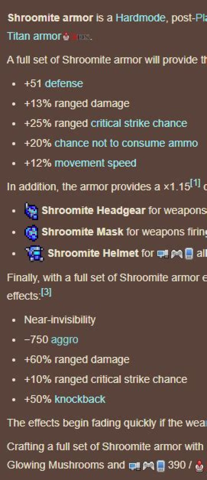 What does the Shroomite armor do?