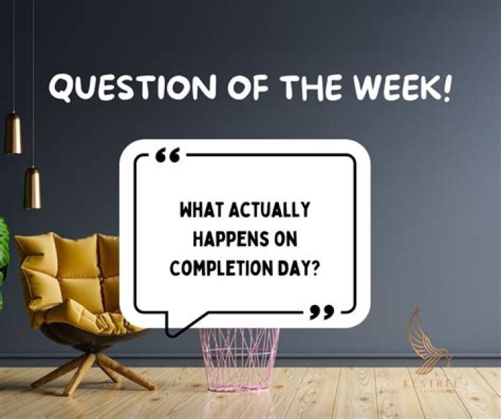 What happens on completion day for seller?
