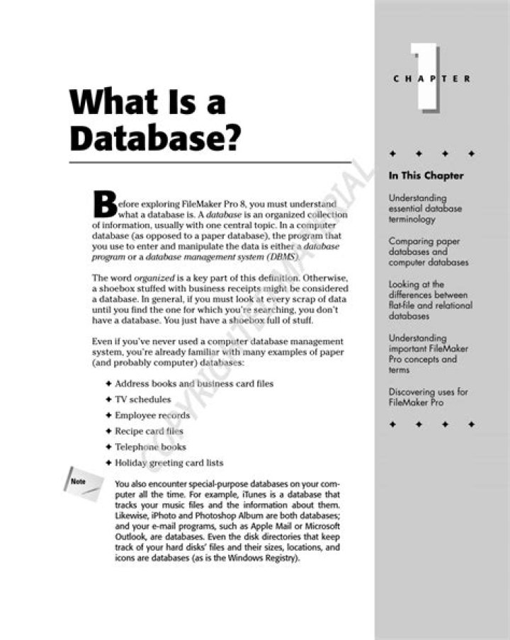 What is a database PDF?