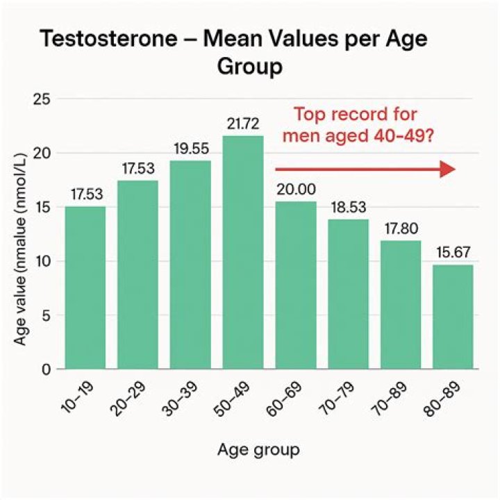 What is average testosterone level by age?