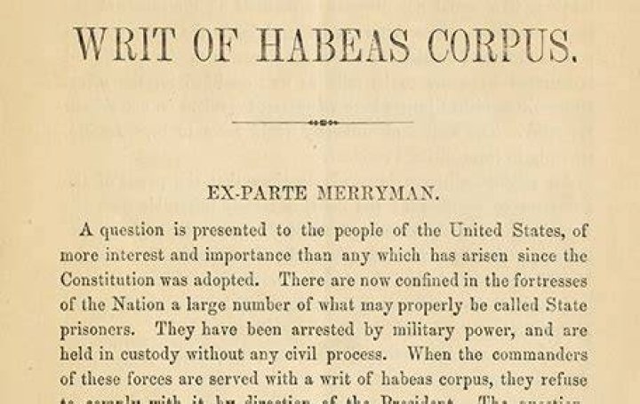 What is habeas corpus in the Civil War?