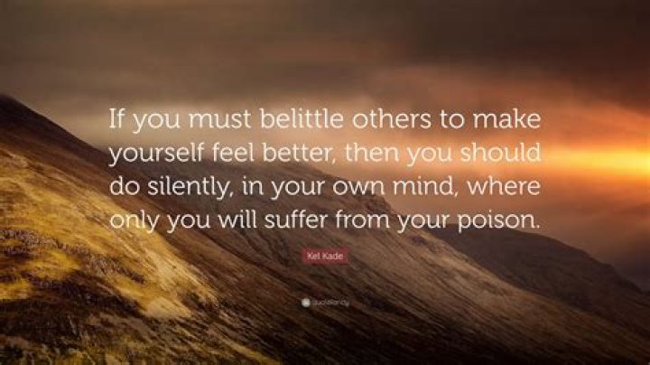 What is it called when you belittle someone?