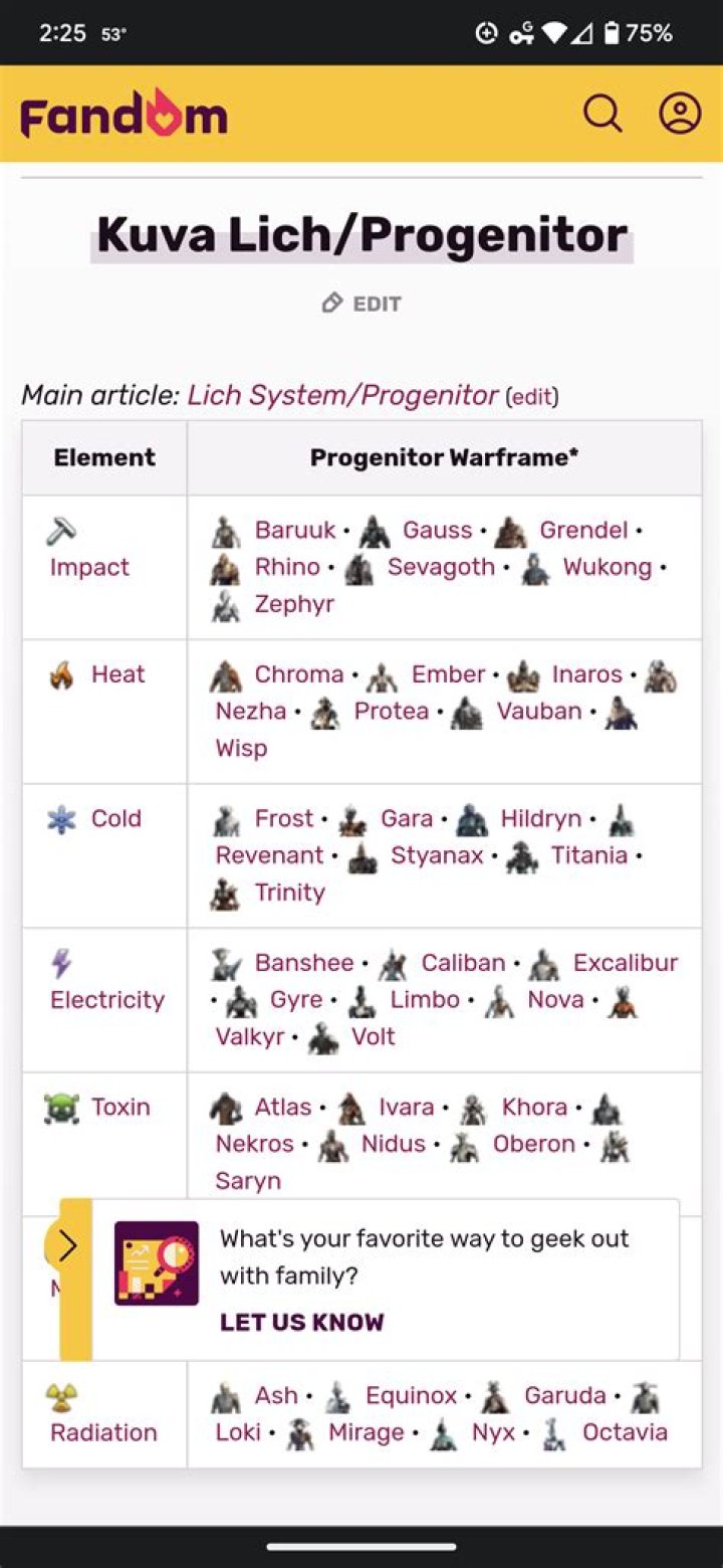 What is the best element for KUVA weapons?