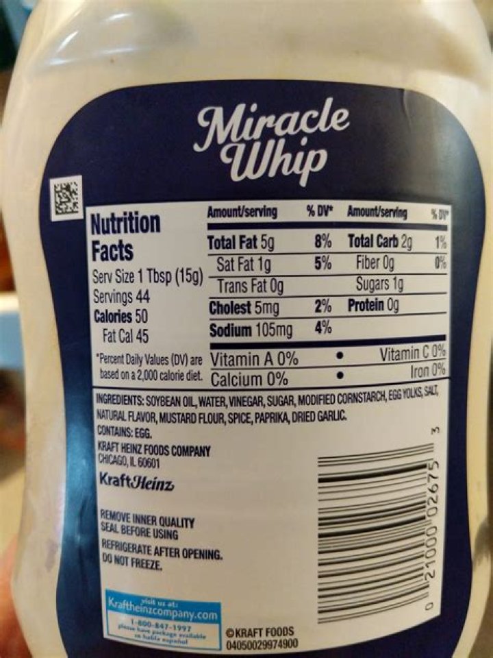 What is the difference between light Miracle Whip and regular Miracle Whip?