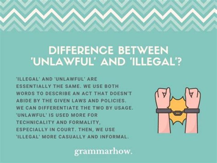 What is the difference between unlawful and illegal?