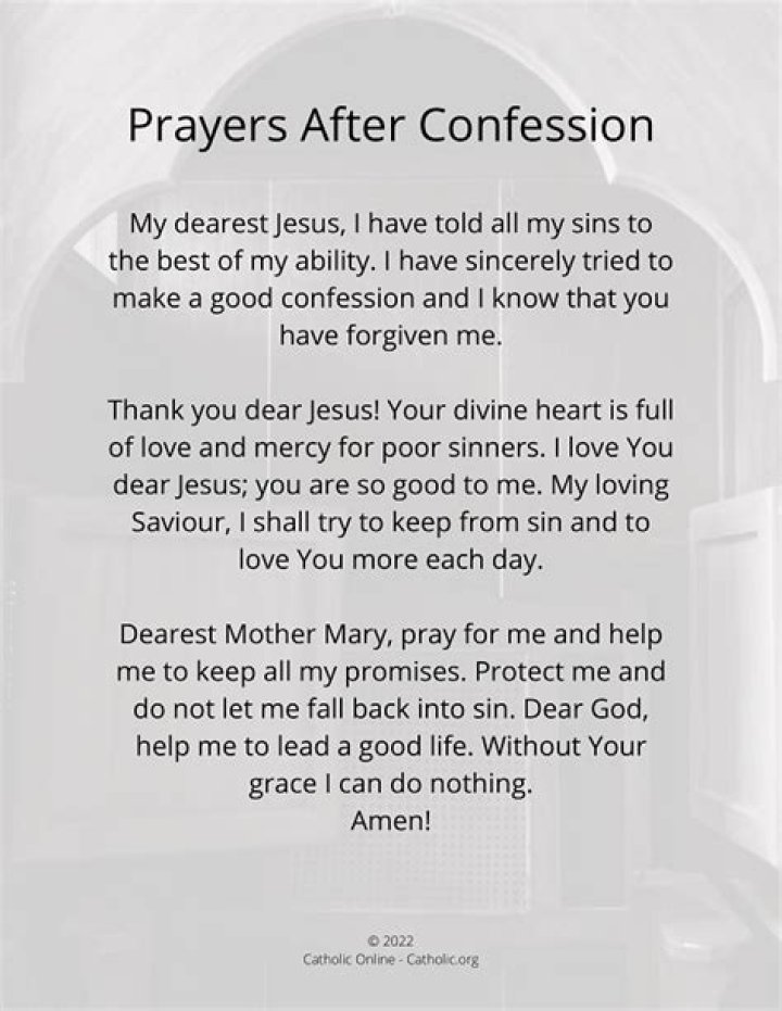 What prayer is said after confession?