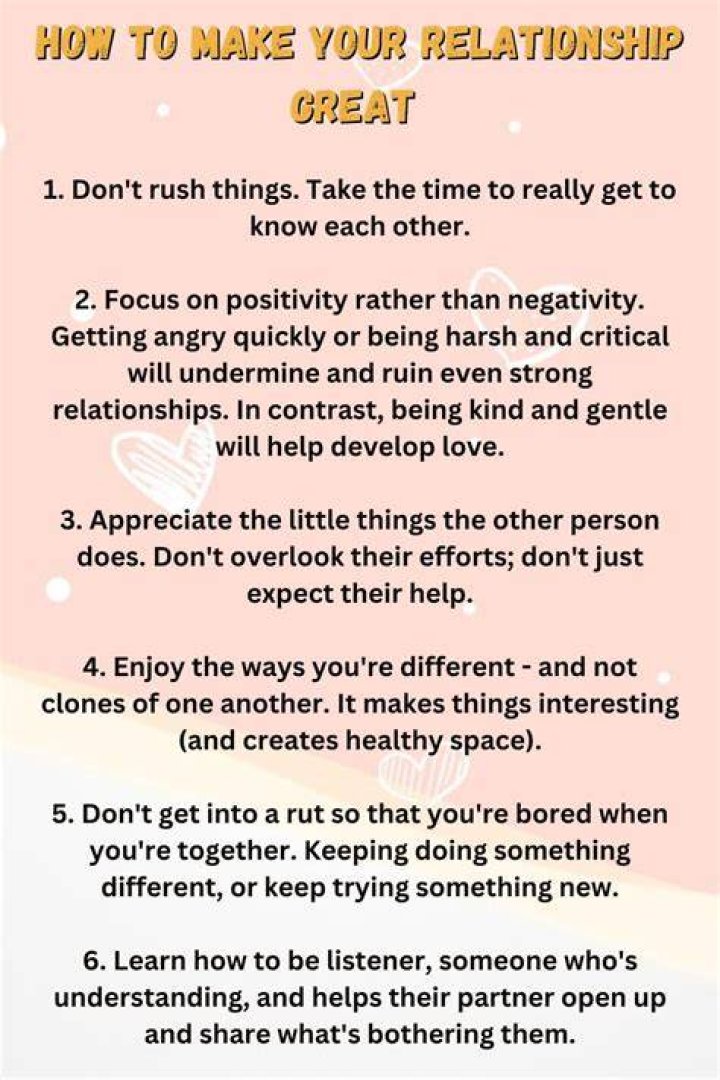 What three things make a relationship great?