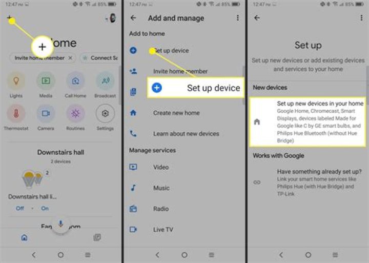 Where is device settings Google Home?