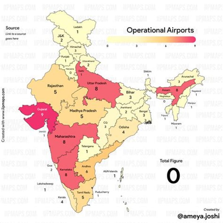 Which Indian state has more airports?