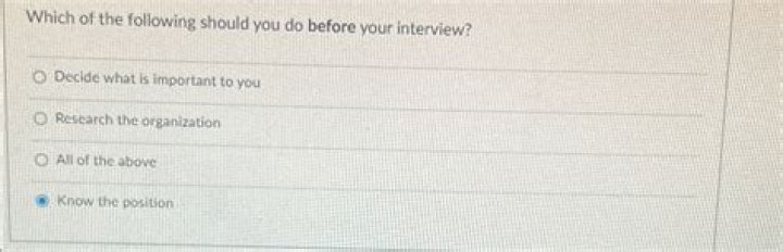 Which of the following should you do during an interview?