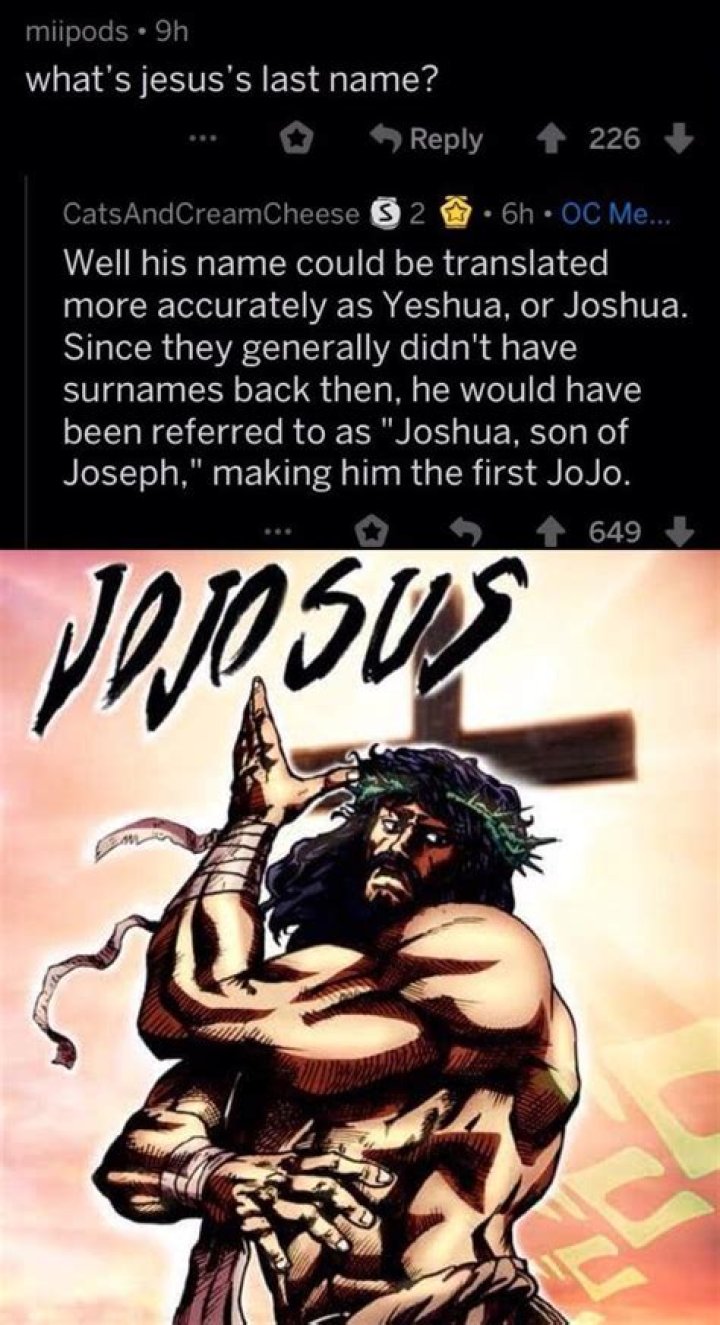 Why is Jesus a JoJo reference?