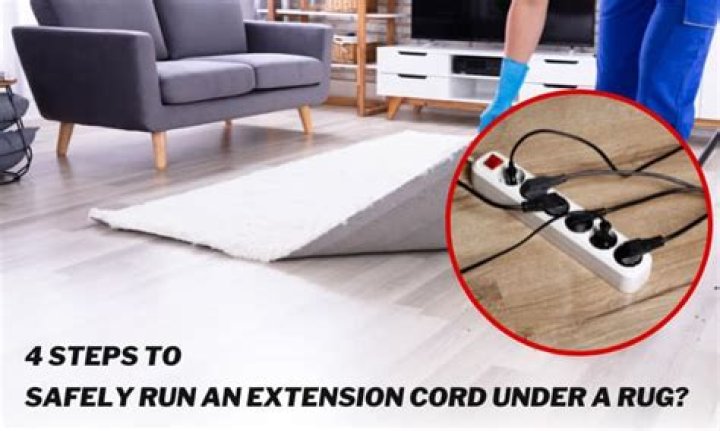 Why should you not put wiring under carpets and rugs?